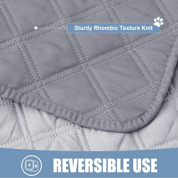 Smiry Waterproof Reversible Pet Couch Covers for Dogs | Pet Friendly, Soft Fabric, Washable Sofa Furniture Protector for Dogs Cat Kids, Checkered (40"x50", Grey/Light Grey)