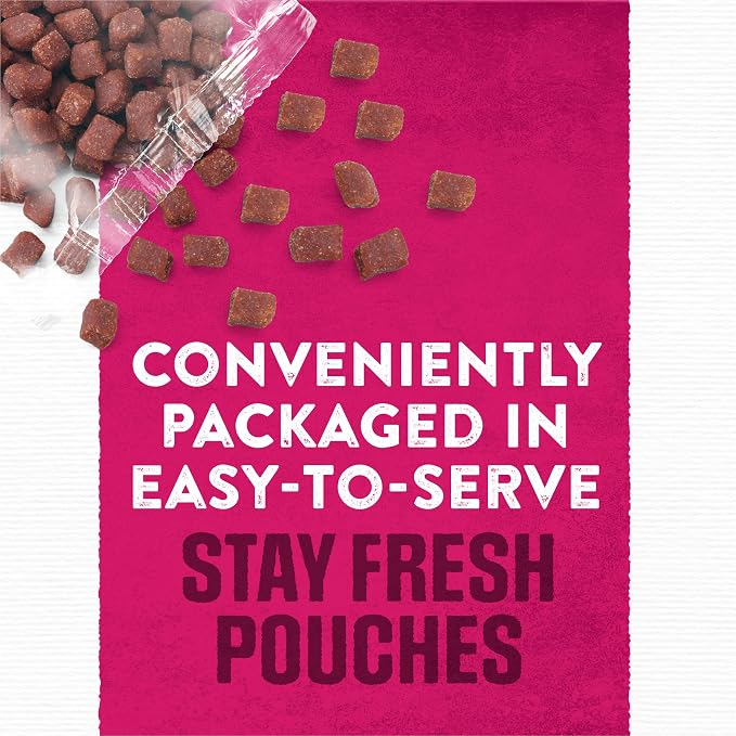 Purina Moist & Meaty Soft Dog Food Pouches, 36 ct | Steak Flavor adult dog food, made with real beef, individual pouches, no-mess meal or tasty treat