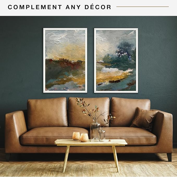 MCS Studio Gallery 24x36 Poster Frame Natural Woodgrain Engineered Wood, Vertical & Horizontal Wall Hanging Large Picture Frame for Photos, Posters & Art Prints (2-Pack)