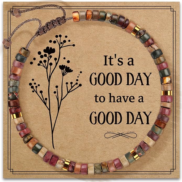 Inspirational Gifts Bracelets for Women: Valentines Mothers Day Birthday Gifts for Women Friends Sister Mom - Healing Natural Stone Beads Bracelets Thinking of you Get Well Soon Gift for Women