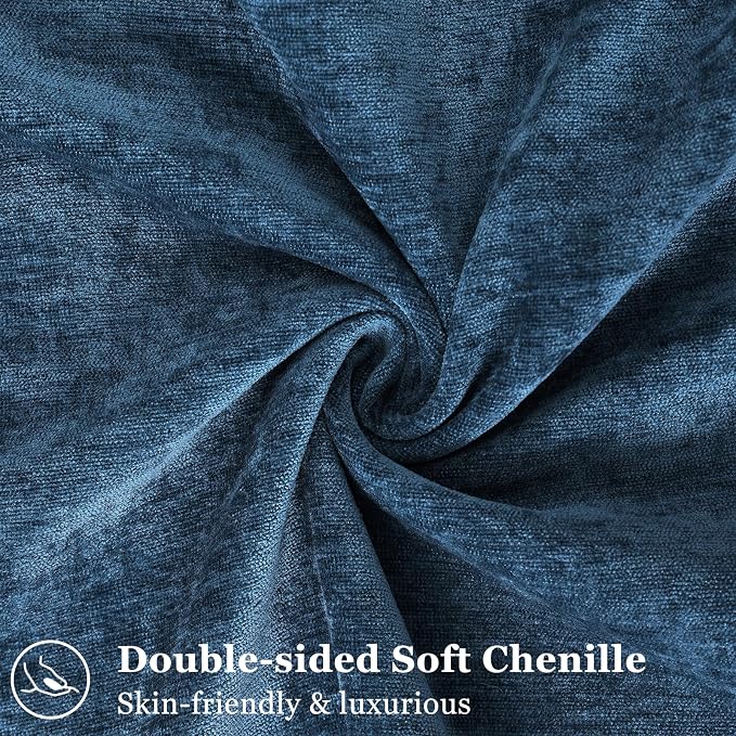 decorUhome Chenille Poseidon Velvet Throw Pillow Covers 20x20 Set of 2 | Fall Soft Couch Decorative Modern Farmhouse Pillow Cases with Elegant Design for Sofa Bed Living Room Home Decor