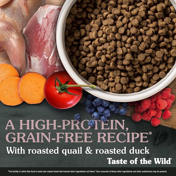 Taste of the Wild Lowland Creek Cat Food, Roasted Quail & Roasted Duck, 5lb | Kitten, Adult & Senior Cats | High Protein | Grain Free Recipe* | Nutrient Dense to Help Support Peak Health