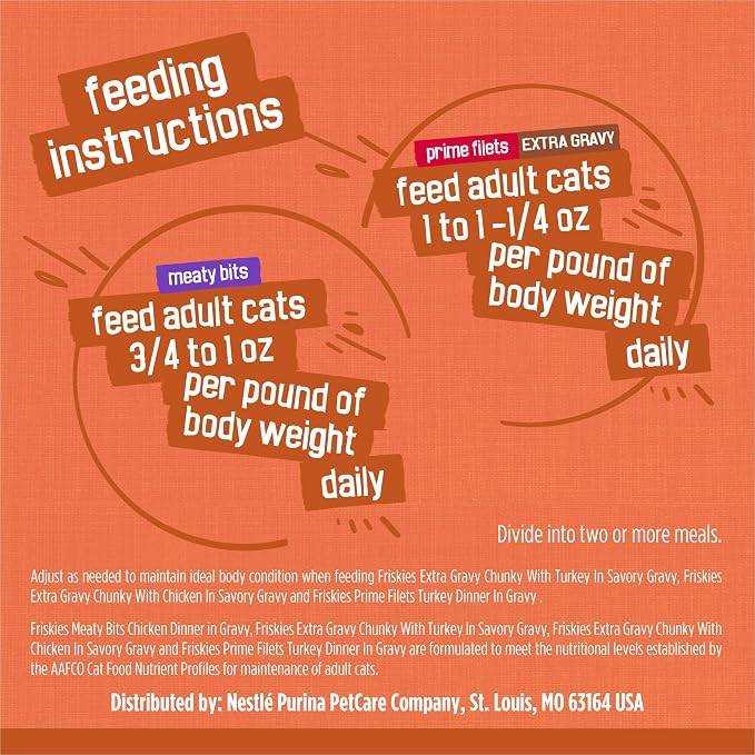 Purina Friskies Wet Cat Food Gravy Variety Pack, TurChicken Extra Gravy Chunky, Meaty Bits and Prime Filets - (Pack of 40) 5.5 oz. Cans | Made with real chicken; low-magnesium formula balances pH and boosts immune defense, with no artificial flavors or...