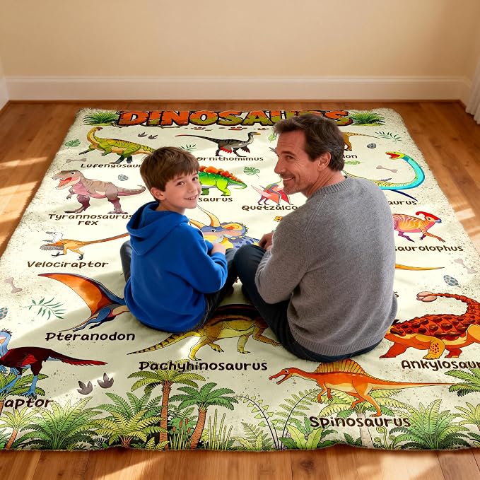 Dinosaur Blanket Gifts for Dinosaurs Lovers Soft Flannel Dinosaur Throw Blanket Bedding Decor 50"x40"