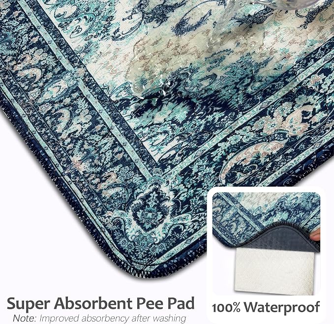 Washable Guinea Pig Pee Pads,Reusable Guinea Pig Cage Liner 2 Pack | Waterproof, Leak-Proof, Absorbent & Non-Slip, 24"x48" Bedding Potty Training Mat for Small Animal Rabbit Bunny Hamster Rat