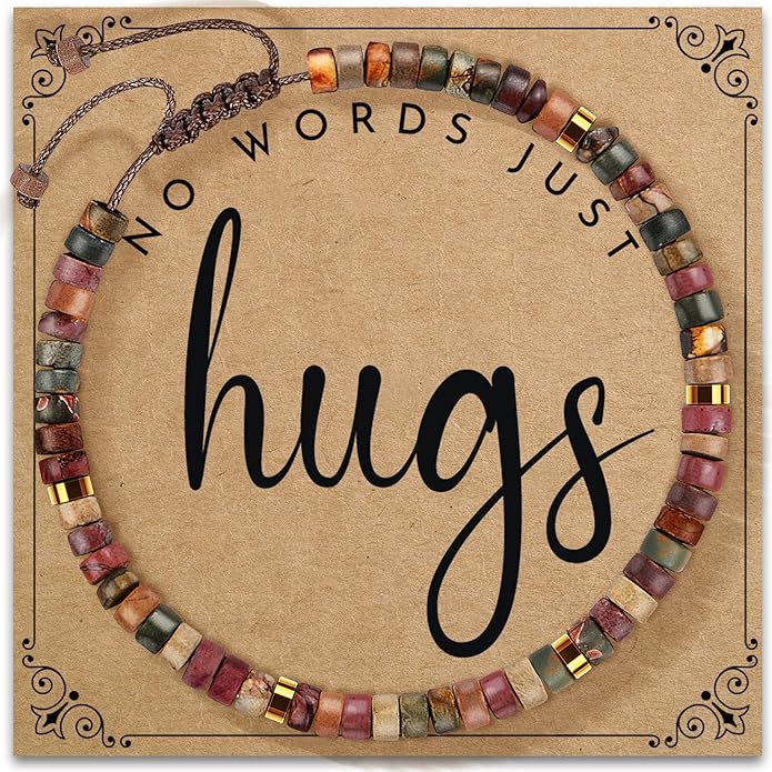 Inspirational Gifts Bracelets for Women: Valentines Mothers Day Birthday Gifts for Women Friends Sister Mom - Healing Natural Stone Beads Bracelets Thinking of you Get Well Soon Gift for Women