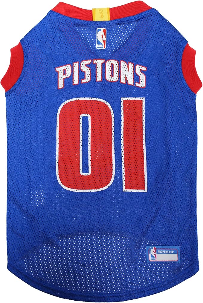 Pets First NBA DETROIT PISTONS DOG Jersey, X-Small - Tank Top Basketball Pet Jersey