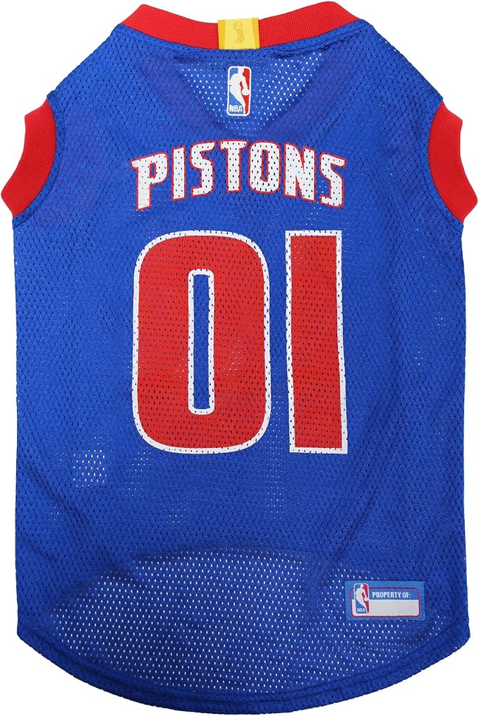Pets First NBA DETROIT PISTONS DOG Jersey, Medium - Tank Top Basketball Pet Jersey