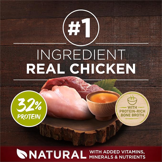 Purina ONE True Instinct High Protein Dog Food, Chicken & Duck, 27.5 lb Bag | Dry dog food, with 32% protein for strong muscles, natural with added vitamins, minerals and nutrients