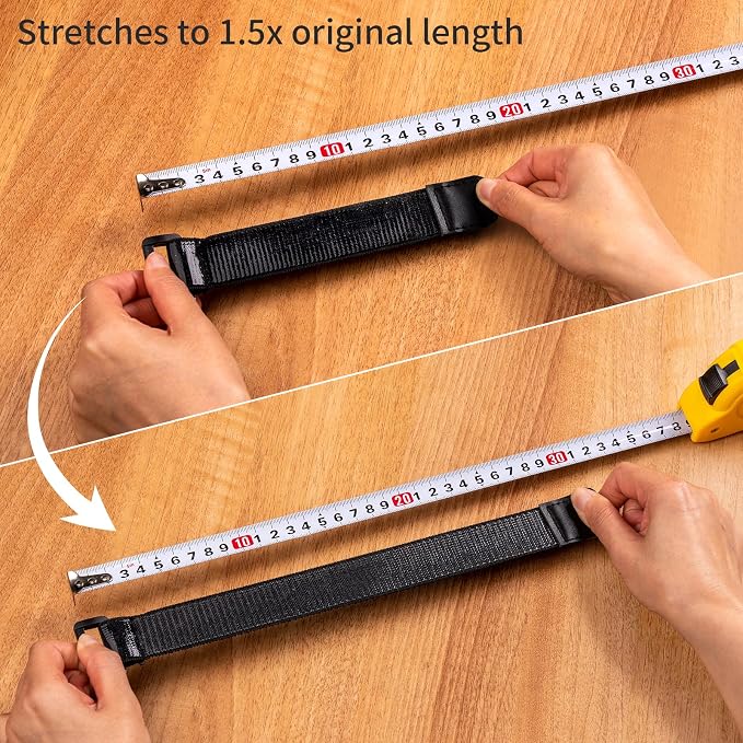 Trilancer Elastic Cinch Straps with Anti-Slip Strips, 6’’ x 1’’ (10 Pack) Heavy Duty Multipurpose Hook and Loop Straps for Extension Cords, Cables, Ropes,Hoses, Bike,Pant Garters,Garage and Workshop