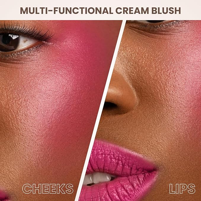 POISE Makeup HD Crème Lip and Cheek Compact | Long Lasting Cheek Blusher and Lip Stain Lipstick in One Hydrating for Skin Infused w/Shea Butter, ZONA ROSA