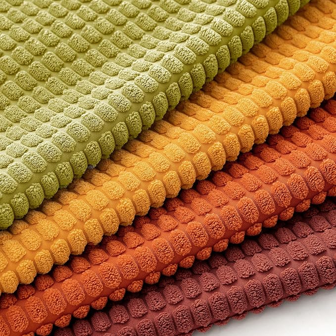 MIULEE Fall Decorative Pillow Covers 20x20 Inch Set of 4 Yellow Orange | Burnt Orange Green Gradient Boho Farmhouse Home Decor, Modern Corduroy Couch Pillows, Pillowcases for Sofa Living Room Bed