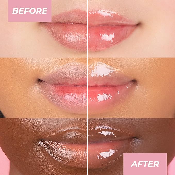 MCoBeauty - Lip Lights Shine Gloss - Clear Lip Gloss - High Shine Glass-Like Finish with Built-In LED Light & Mirror - Moisturising Lightweight - Face Makeup