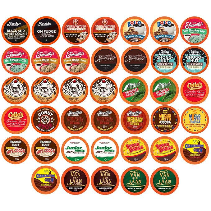 Two Rivers Coffee Hot Chocolate and Coffee Pods Assorted Variety Pack, Chocoholic, 40 Count