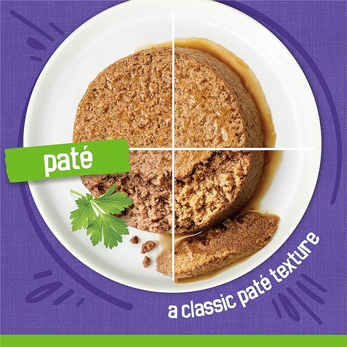 Purina Friskies Pate Variety Pack Seafood Chicken Cat Food, 48 Ct, 5.5 oz | Smooth pate texture in seafood and chicken flavors delivers complete balanced nutrition, supports weight management