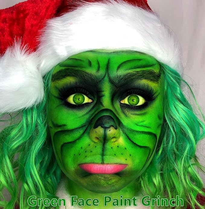 Go Ho Green Face Paint,Waterproof Oil Based Cream Face Body Paint Stick for Halloween Cosplay SFX Hulk Witch Gamora Green Costume Makeup