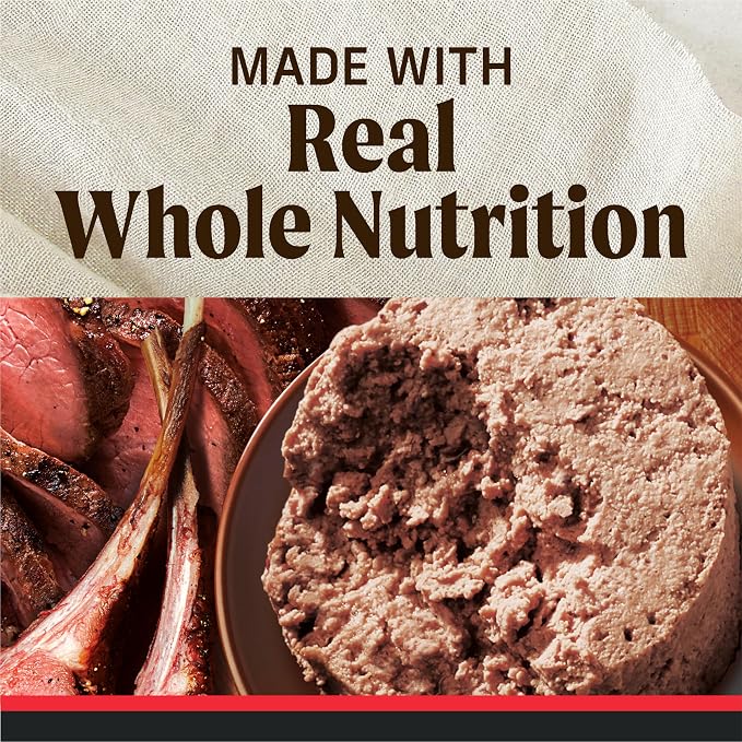 Merrick Grain Free Premium and Natural Canned Dog Food, Soft & Healthy Poultry Free Wet Recipe, Real Beef Lamb and Bison - 12.7 oz. Cans, (Pack of 24)