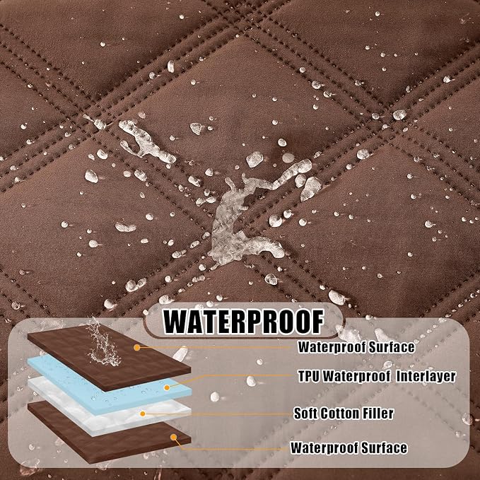 Smiry Waterproof Dog Bed Cover, Reversible Pet Blanket for Sofa Couch | Soft Washable Dog Blanket, Leakproof Couch Cover for Dogs Cats & Furniture Protection, 40x70, Brown/Brown