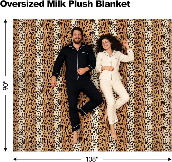Cozy Bliss Leopard Print Fuzzy Blanket Throw for Bed & Couch - Thick Soft Warm Fleece Blankets for Room Decor, for Kids, Women Men Girls, Brown Cheetah 90"*108"