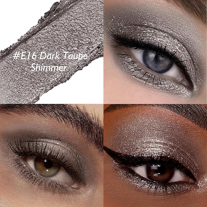 Glitter Eyeshadow Stick - Dark Taupe Shimmer Long Lasting Cream Eye Shadow Pencil Buildable Sparkling Face Highlighter Makeup, Lightweight Waterproof & Smudge Proof for Easy Application