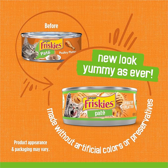 Purina Friskies Wet Cat Food Pate, Poultry Platter - (Pack of 24) 5.5 oz. Cans