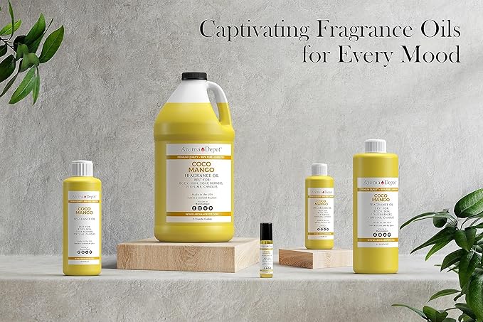 Aroma Depot 8 oz / 8 Ounce Coco Mango Unisex Perfume/Body Oil Our Interpretation, Premium Quality Uncut Fragrance Oil Soap, Candle Making & Incense