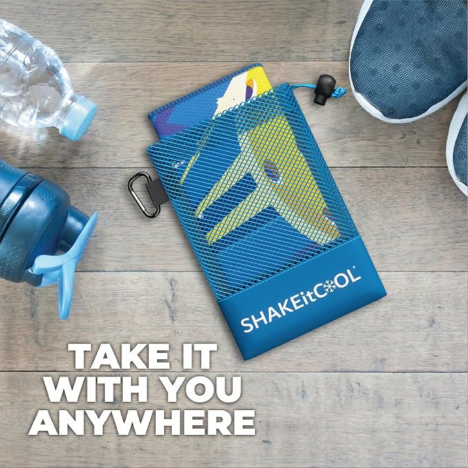 SHAKEitCOOL Original Cooling Towel – Soft, Lightweight, Heat Relief – Perfect for Biking, Running, Yoga, Gym, Gardening – PickleSmash