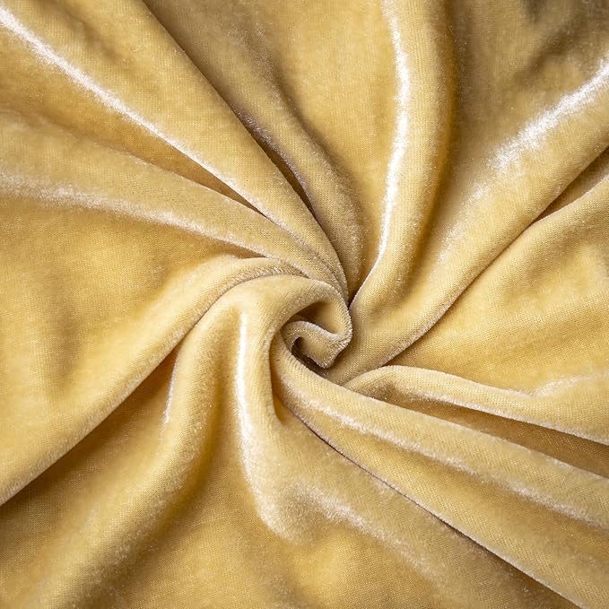 GLORY SEASON Velvet Throw Pillow Cover Soft Decorative Luxurious Solid Square Cushion Case for Sofa Couch Bedroom Farmhouse,Pack of 2, 18 x 18 Inches, Butter Yellow