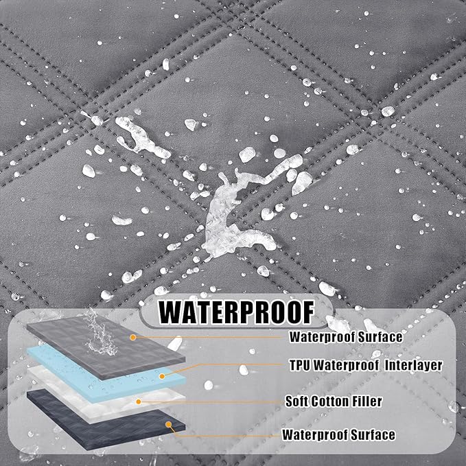 Smiry Waterproof Dog Bed Cover, Reversible Pet Blanket for Sofa Couch | Soft Washable Dog Blanket, Leakproof Couch Cover for Dogs Cats & Furniture Protection, 40x90, Grey/Dark Grey
