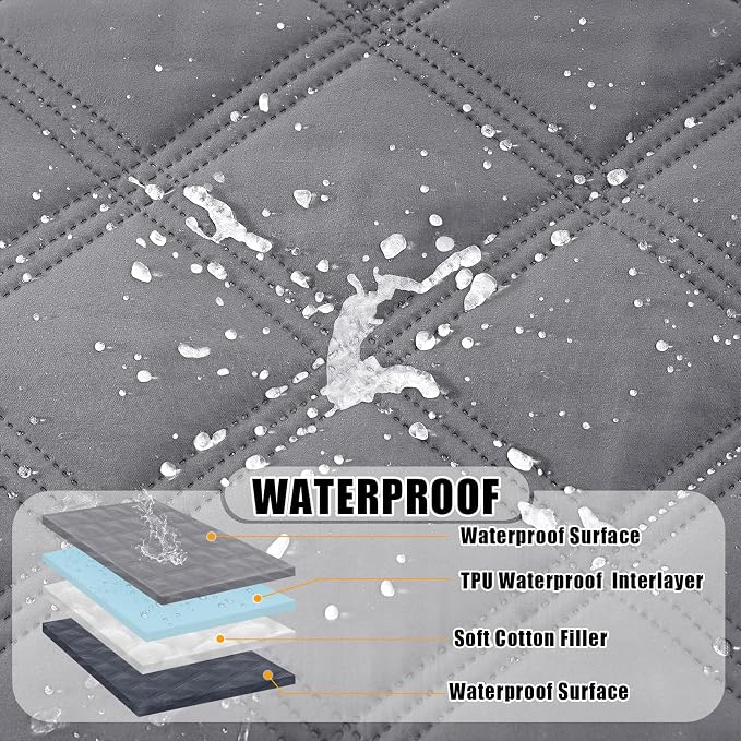 Smiry Waterproof Dog Bed Cover, Reversible Pet Blanket for Sofa Couch | Soft Washable Dog Blanket, Leakproof Couch Cover for Dogs Cats & Furniture Protection, 82x102, Grey/Dark Grey