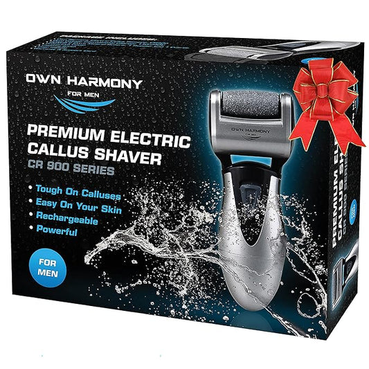 Electric Callus Remover: Rechargeable Electronic Foot File CR900 by Own Harmony(Tested Most Powerful) Best Pedicure Tools w 3 Rollers Professional Pedi Feet Care Sander for Cracked Heels and Hard Skin