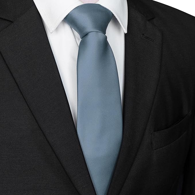 JEMYGINS Solid Color Tie Mens Necktie for Business and Wedding