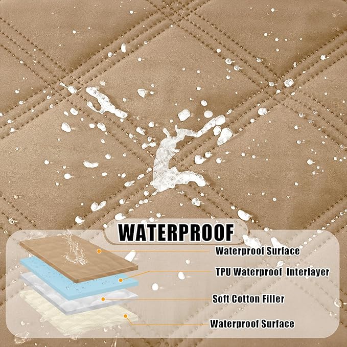 Smiry Waterproof Dog Bed Cover, Reversible Pet Blanket for Sofa Couch | Soft Washable Dog Blanket, Leakproof Couch Cover for Dogs Cats & Furniture Protection, 82x120, Camel/Beige