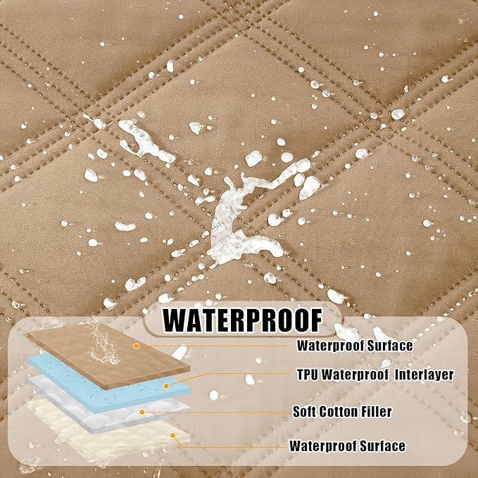 Smiry Waterproof Dog Bed Cover, Reversible Pet Blanket for Sofa Couch | Soft Washable Dog Blanket, Leakproof Couch Cover for Dogs Cats & Furniture Protection, 30x70, Camel/Beige