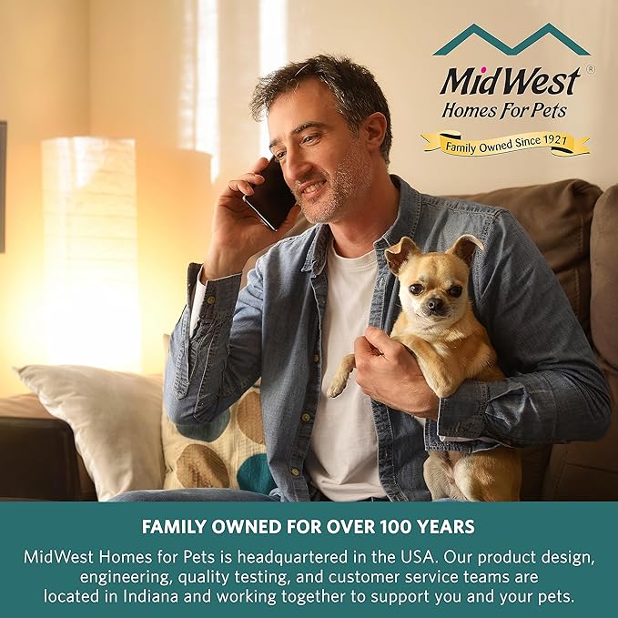 MidWest Homes for Pets QuietTime Dog Bed - Gray Faux Fur Bolster, Ultra-Soft and Machine Washable, Fits 42-Inch Crates and Carriers, for Large Breed Dogs