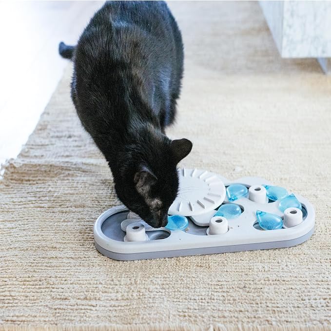 Catstages Nina Ottosson Rainy Day Puzzle & Play Cat Toy Treat Puzzle, 14" | Level 3 Advanced, 19 Hidden Treat Cups, Problem Solving, Interactive Enrichment, Slow Feeder, Indoor Cats & Kittens