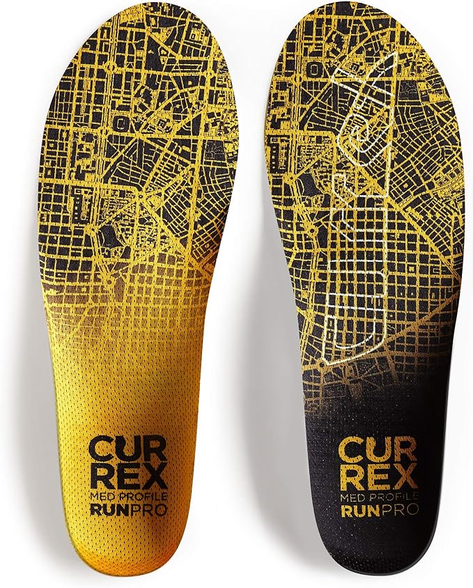 CURREX RunPro Insoles for Running Shoes, Arch Support Inserts to Help Reduce Fatigue, Prevent Injuries, Boost Performance for Men & Women (Medium Arch, Size Small)