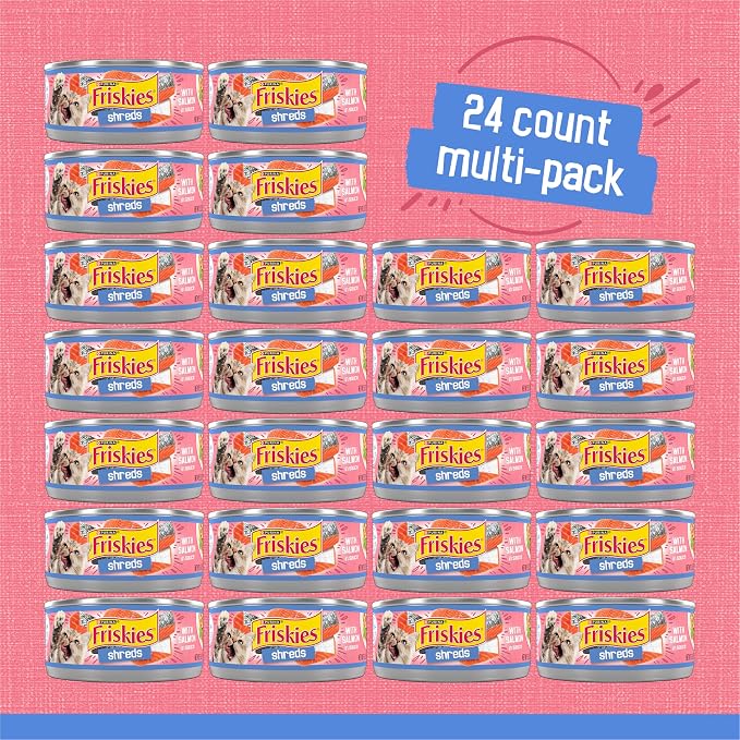 Purina Friskies Shreds With Salmon in Sauce Wet Cat Food - (Pack of 24) 5.5 oz. Cans