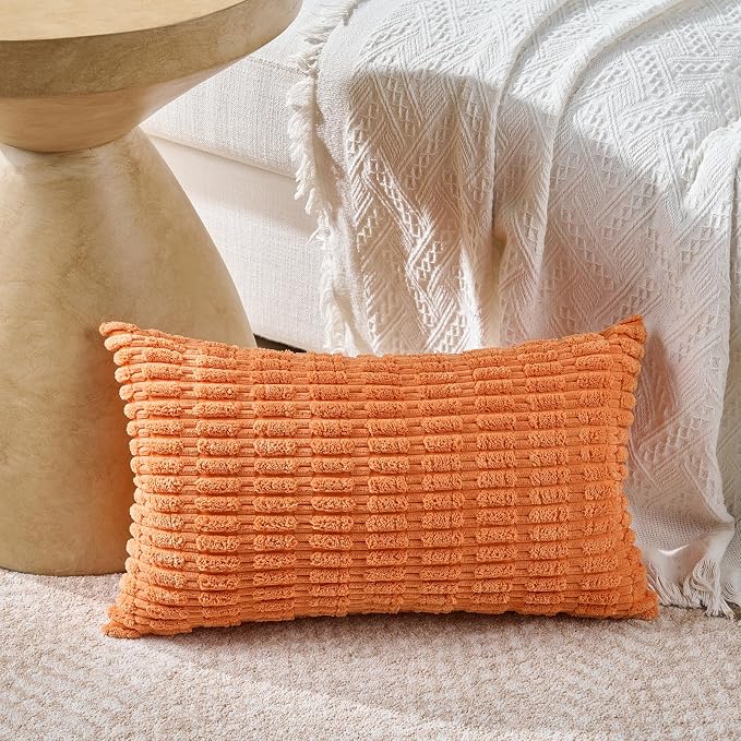 Fancy Homi 4 Packs Decorative Throw Pillow Covers for Living Room Couch Bed, Modern Farmhouse Boho Home Décor Accent Cushion Case, 24" x 16", Burnt Orange Series