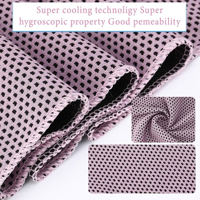 Honoson 10 Pcs Cooling Towels for Neck and Face, 47"x12" Sports Breathable Ice Towels Microfiber Chilly Sweat Rags with Portable Bottle for Gym Golf Athletes Yoga Workout Hot Weather (Pink)