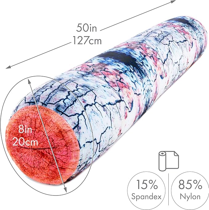 Log Platanus Microbead Body Pillow - Straight Long Pillows for Comfort or Use During Pregnancy- Spandex 85% / Nylon 15% - Spongy Cooling Hypoallergenic Outer Fabric - 50" X 8" - Side Sleepers