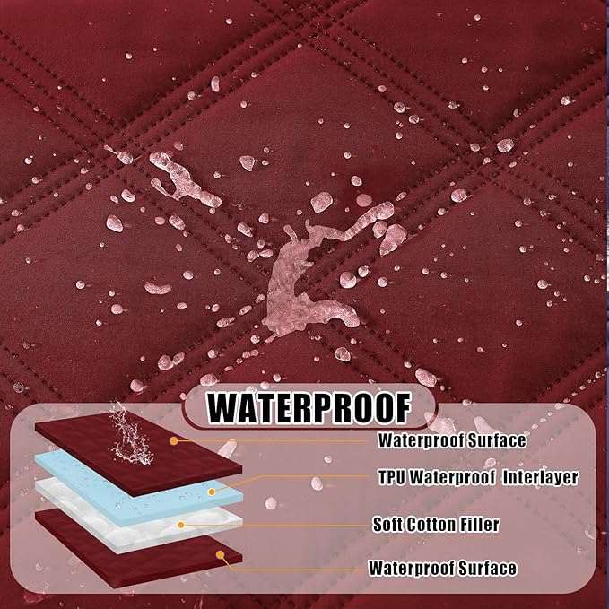 Smiry Waterproof Dog Bed Cover, Reversible Pet Blanket for Sofa Couch | Soft Washable Dog Blanket, Leakproof Couch Cover for Dogs Cats & Furniture Protection, 30x53, Wine Red/Wine Red