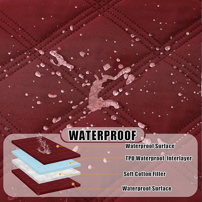Smiry Waterproof Dog Bed Cover, Reversible Pet Blanket for Sofa Couch | Soft Washable Dog Blanket, Leakproof Couch Cover for Dogs Cats & Furniture Protection, 30x70, Wine Red/Wine Red