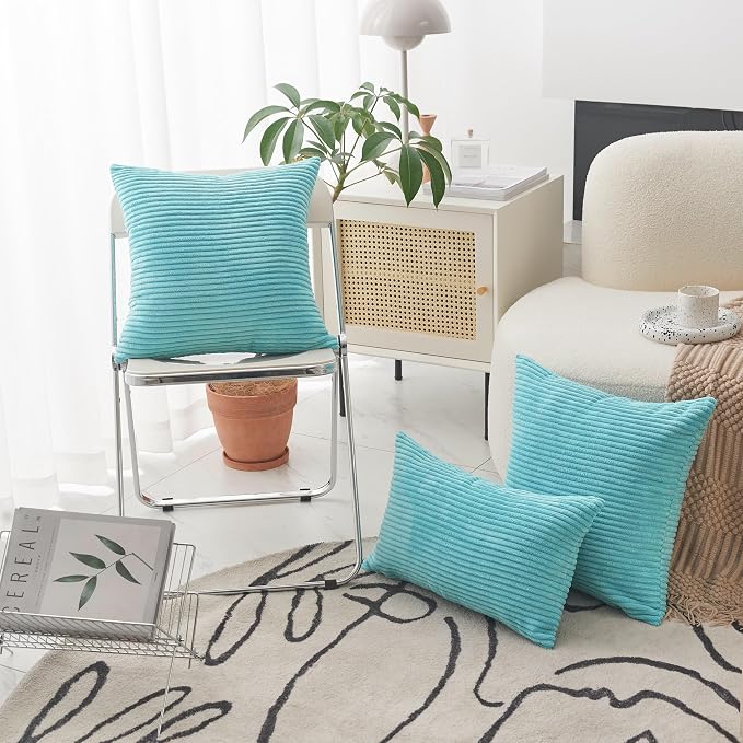 Home Brilliant Euro Sham Teal Pillow Cover 26x26 Super Soft Large Throw Pillow Cover Velvet for Floor Couch, 26 x 26 inch (66cm), Teal