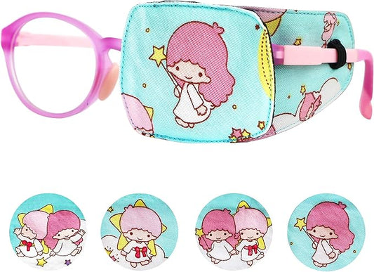 Astropic Cotton & Silk Eye Patch for Kids Glasses (Left Eye, Fairy - Magic Wand)