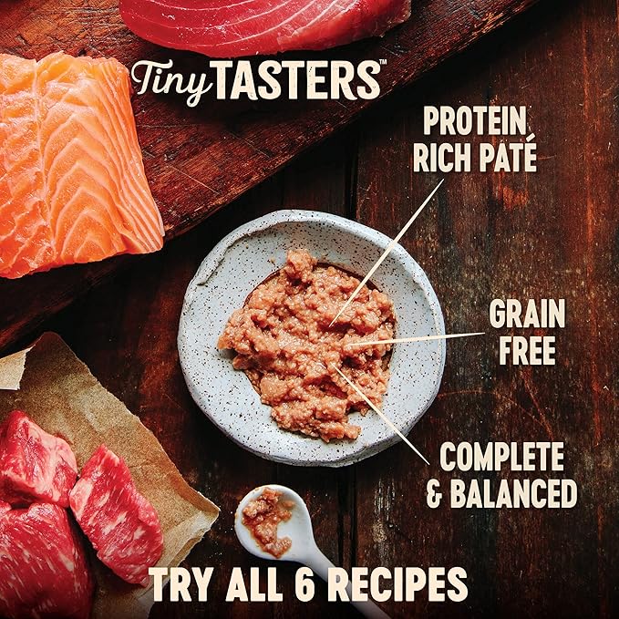 Wellness CORE Tiny Tasters Wet Cat Food Pate, Seafood & Poultry Variety Pack Bundle, 1.75-Ounce Pouches (Pack of 24)