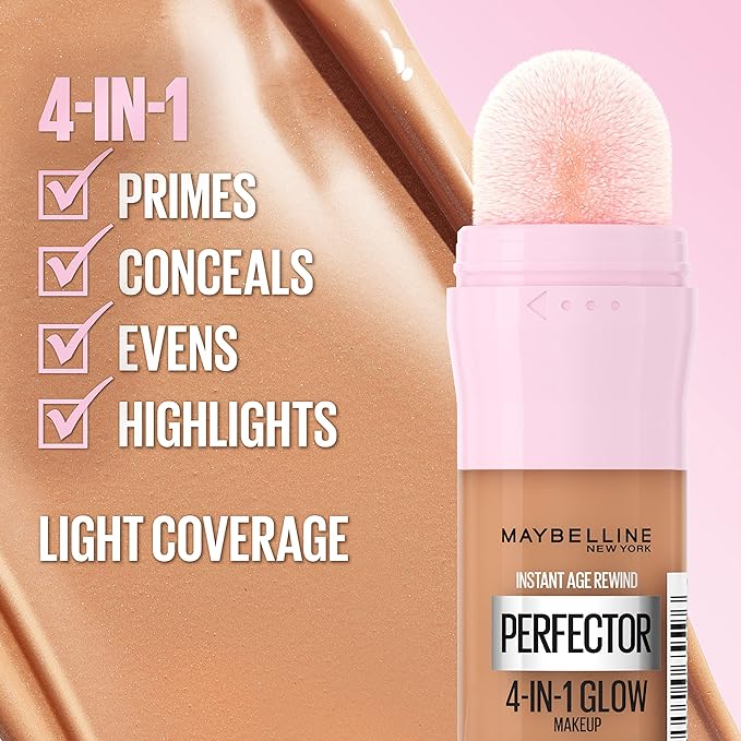 Maybelline New York Instant Age Rewind Instant Perfector 4-In-1 Glow Makeup, Light/Medium
