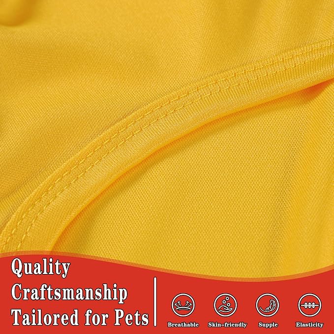 2 Pack Solid Color Dog Shirts – Lightweight, Breathable Pet T-Shirts, Durable Stretchy Clothes for Small to Large Dogs, Ideal for Everyday Wear & Holidays.Red Orange Medium