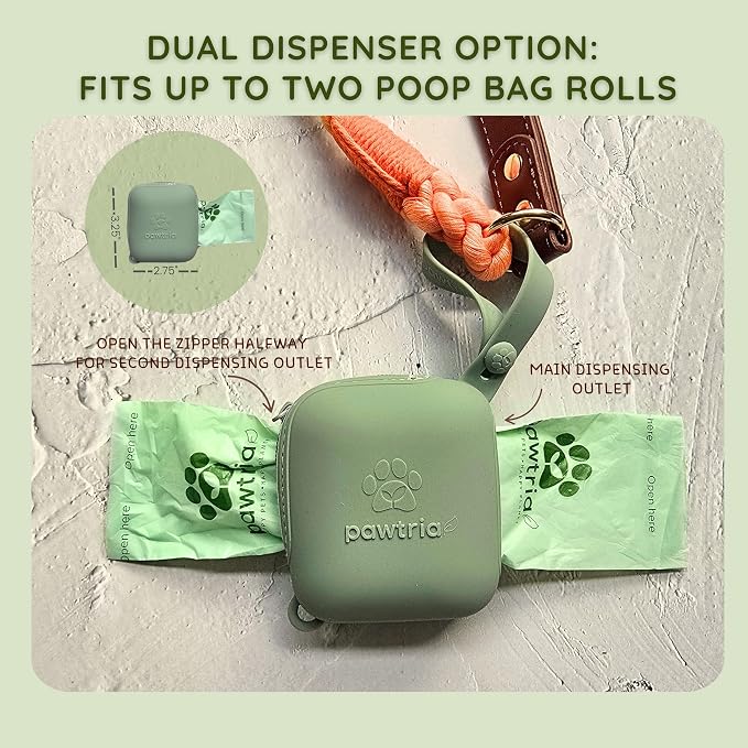 Pawtria Silicone Walk Duo Set: Treat Case + Poop Bag Holder