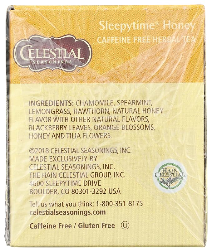Celestial Seasonings, Herbal Tea, Sleepytime, Honey, 20 ct